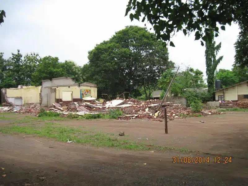 Demolished old school building